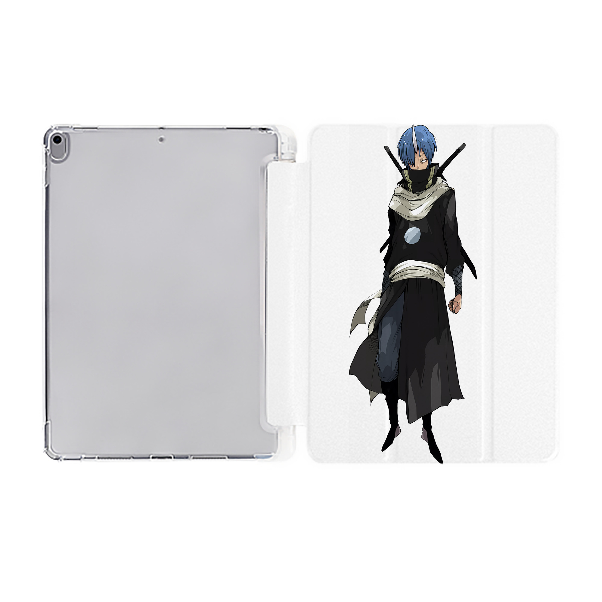 （画像用） 転スラ Regarding Reincarnated to Slime IPad ケース ペン収納付き 三つ折りスタンド PUレザー×シリコン 対応機種9.5/10.5/10.9インチ